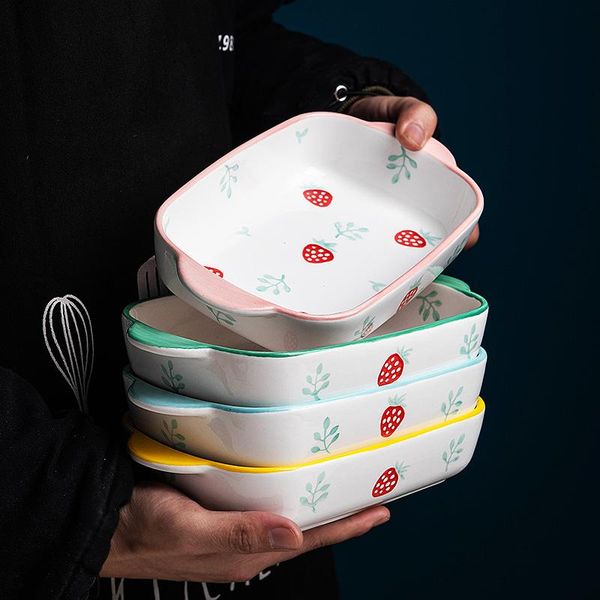 nordic hand painted strawberry ceramic baking plate, cheese baked rice household small fresh oven, microwave oven dishes & plates
nordic hand painted strawberry ceramic baking plate, cheese baked rice household small fresh oven, microwave oven dishes & plates