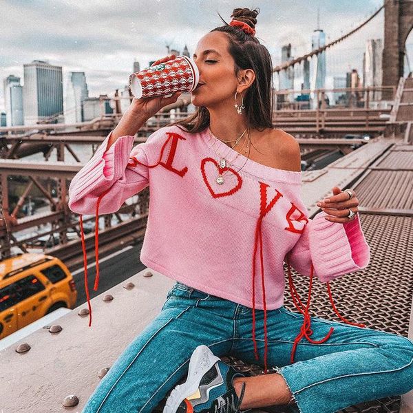 women's sweaters autumn winter 2021 oversized sweater women loose knitting jersey round neck fashion pink straps flare sleeve streetwea, White;black
women's sweaters autumn winter 2021 oversized sweater women loose knitting jersey round neck fashion pink straps flare sleeve streetwea, White;black