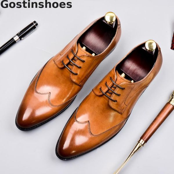 dress shoes genuine leahter men black brown lace-up pointed toe wing tip derby formal business leather wedding party
dress shoes genuine leahter men black brown lace-up pointed toe wing tip derby formal business leather wedding party