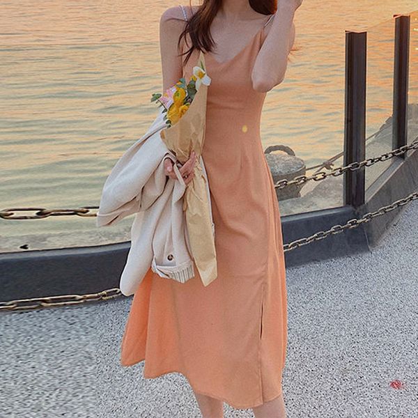 casual dresses dresses office lady solid strap women sleeveless elegant split design dress for females korean style summer ulvx, Black;gray
casual dresses dresses office lady solid strap women sleeveless elegant split design dress for females korean style summer ulvx, Black;gray