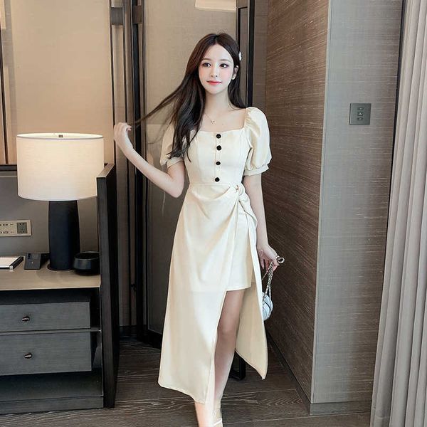 women elegant dress office lady chic square collar short sleeve party dresses korean roupa feminina 210529, Black;gray
women elegant dress office lady chic square collar short sleeve party dresses korean roupa feminina 210529, Black;gray