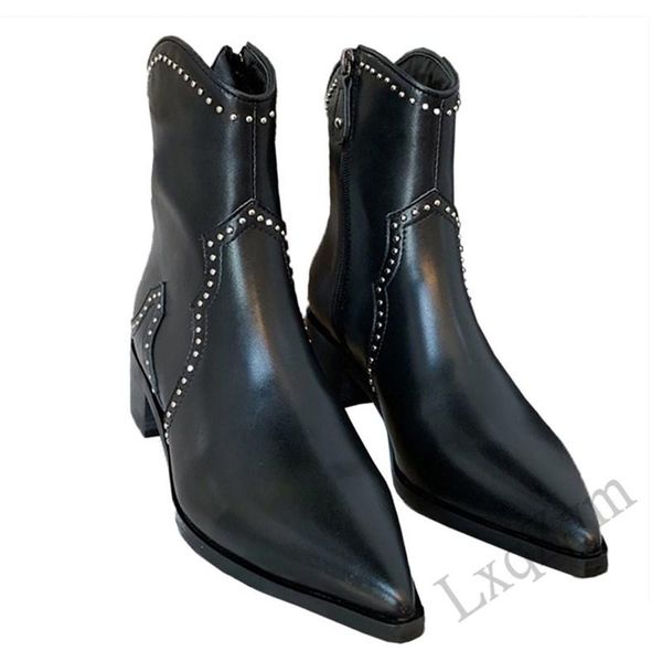 boots stylish studded design ladies vintage combat punk goth pointed toe women ankle booties female genuine leather mid heels, Black
boots stylish studded design ladies vintage combat punk goth pointed toe women ankle booties female genuine leather mid heels, Black