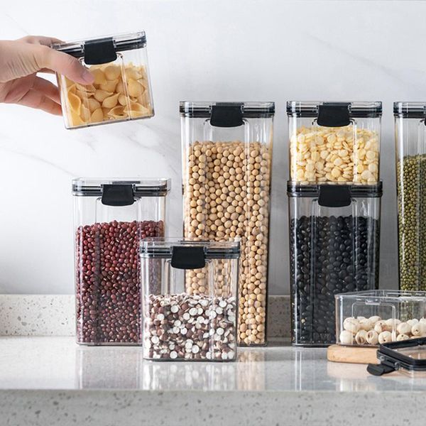 storage bottles & jars 700/1300/1800ml transparent sealed jar plastic moisture-proof kitchen grain cereal can container
storage bottles & jars 700/1300/1800ml transparent sealed jar plastic moisture-proof kitchen grain cereal can container