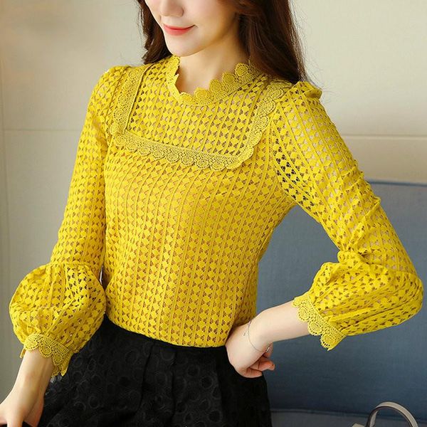 women's blouses & shirts autumn winter blouse women 2021 ladies yellow lace for fashion long sleeve femme blusas mujer, White
women's blouses & shirts autumn winter blouse women 2021 ladies yellow lace for fashion long sleeve femme blusas mujer, White