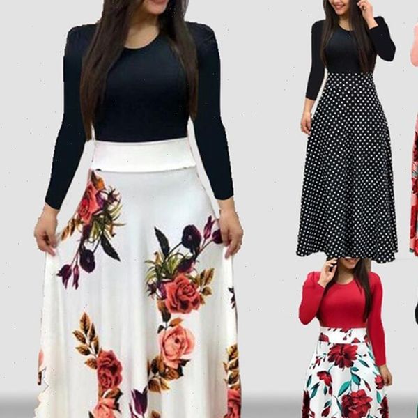 vintage floral print boho womens dress dot color matching long sleeve high waist maxi party beach summer, Black;gray
vintage floral print boho womens dress dot color matching long sleeve high waist maxi party beach summer, Black;gray