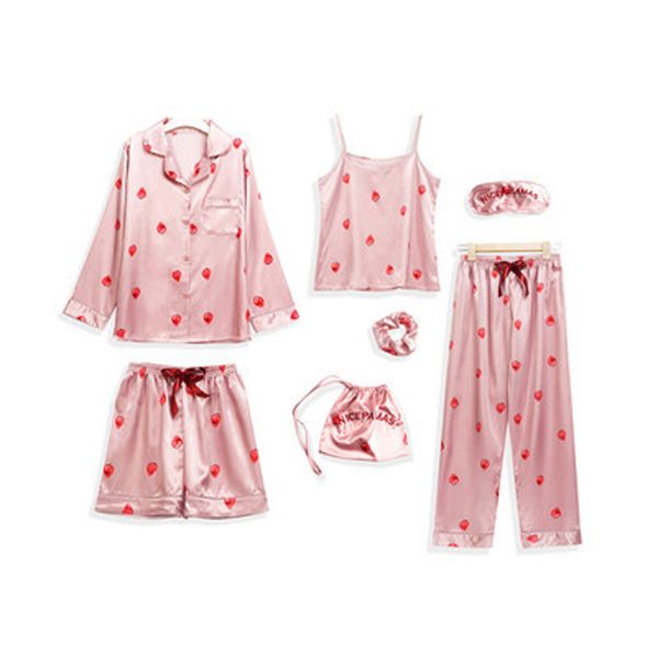 women sleepwear 7pcs stich pajamas for women 2021 pijama homewear spring summer robe sets womens pajamas large size sleep, Black;red
women sleepwear 7pcs stich pajamas for women 2021 pijama homewear spring summer robe sets womens pajamas large size sleep, Black;red