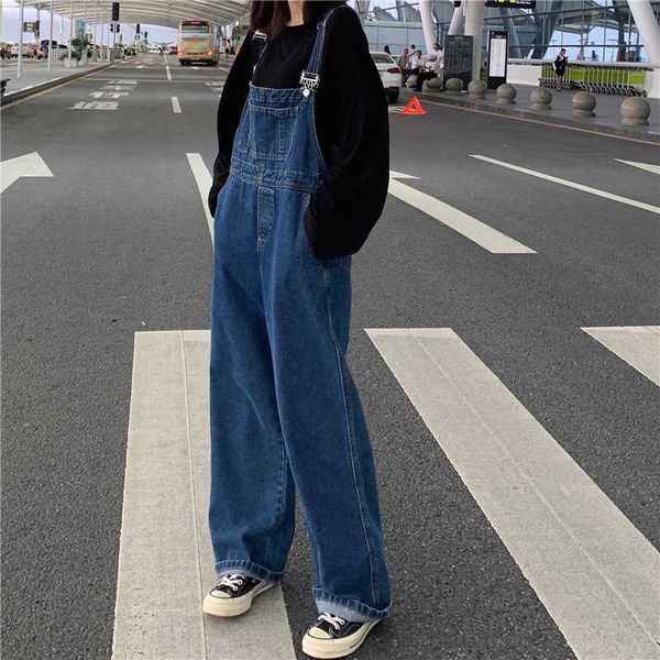 korean versatile autumn loose large pocket student denim strap pants women's slim high waist wide leg, Blue
korean versatile autumn loose large pocket student denim strap pants women's slim high waist wide leg, Blue