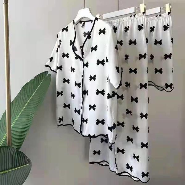 women's sleepwear pajamas spring and summer ice thin short sleeve three piece suit pyjama femme, Black;red
women's sleepwear pajamas spring and summer ice thin short sleeve three piece suit pyjama femme, Black;red