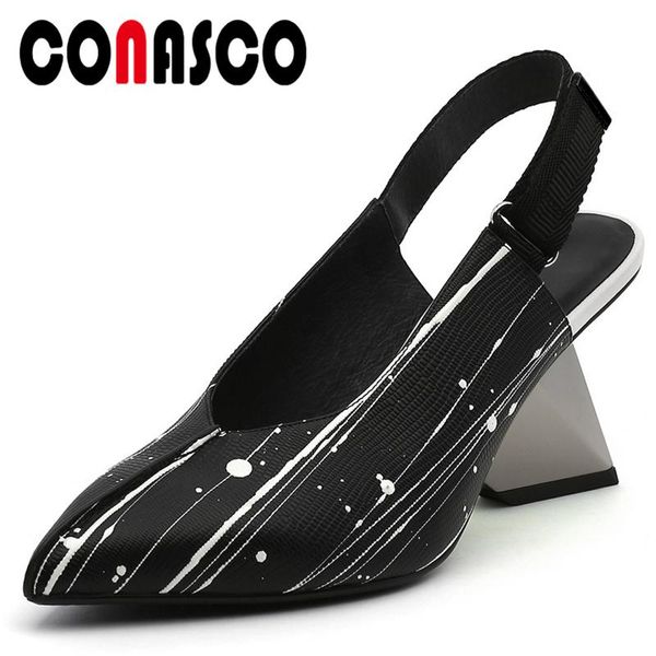dress shoes conasco fashion women pumps slingbacks strange heels spring summer genuine leather party hook & loop casual woman, Black
dress shoes conasco fashion women pumps slingbacks strange heels spring summer genuine leather party hook & loop casual woman, Black