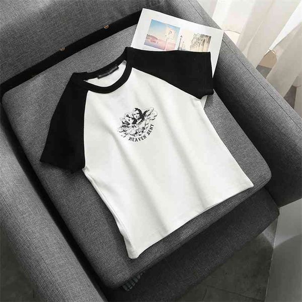 slim girls soft cotton tshirts summer fashion ladies sweet short casual female cute bomb tees chic 210708, White
slim girls soft cotton tshirts summer fashion ladies sweet short casual female cute bomb tees chic 210708, White