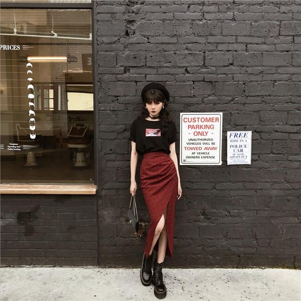 skirts ruibbit sping summer punk gothic harajuku vintage red plaid skirt fashion loose female asymmetric long, Black
skirts ruibbit sping summer punk gothic harajuku vintage red plaid skirt fashion loose female asymmetric long, Black