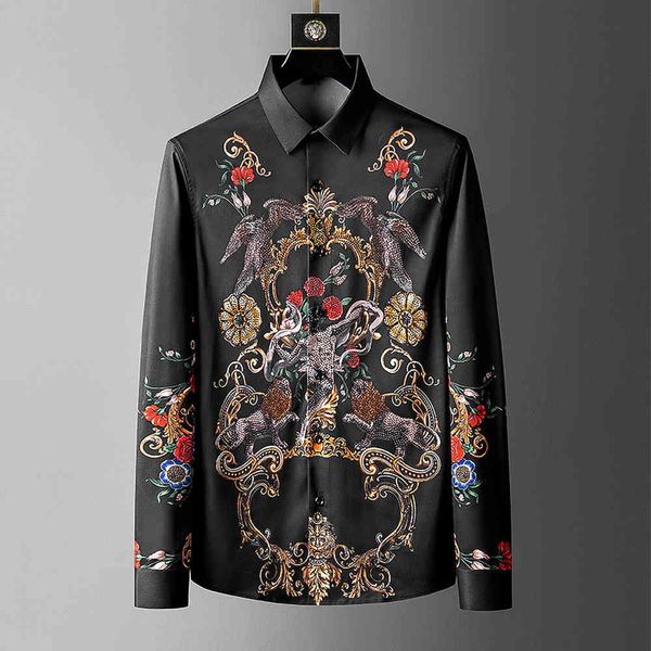 luxury print shirts men long sleeve slim fit casual shirt male business formal dress shirts streetwear party chemise homme 210410, White;black
luxury print shirts men long sleeve slim fit casual shirt male business formal dress shirts streetwear party chemise homme 210410, White;black