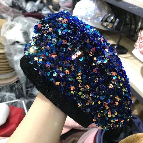women's fashion fun sequins shimmer stretch beret beanie hat ladies sequin hand stitched shining berets, Blue;gray
women's fashion fun sequins shimmer stretch beret beanie hat ladies sequin hand stitched shining berets, Blue;gray