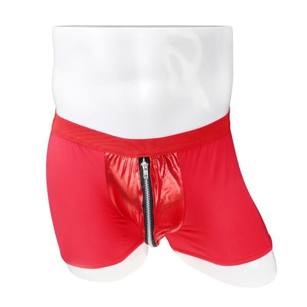 underpants men fashion trendy mid-waist ice silk imitation leather zipper boxer briefs gays underwear panties gifts for, Black;white
underpants men fashion trendy mid-waist ice silk imitation leather zipper boxer briefs gays underwear panties gifts for, Black;white