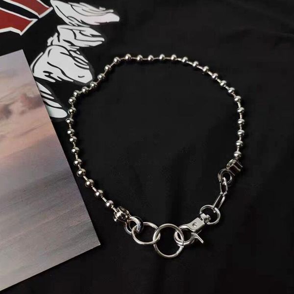 fashion wild simple bead chain buckle necklace men and women short pendant necklaces, Silver
fashion wild simple bead chain buckle necklace men and women short pendant necklaces, Silver