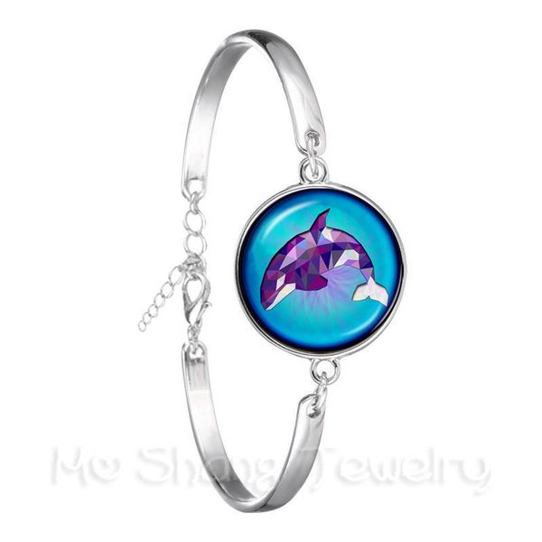 link, chain beautiful dolphin pattern bracelet trendy round glass mermaid 18mm dome silver plated bangle for gift, Black
link, chain beautiful dolphin pattern bracelet trendy round glass mermaid 18mm dome silver plated bangle for gift, Black