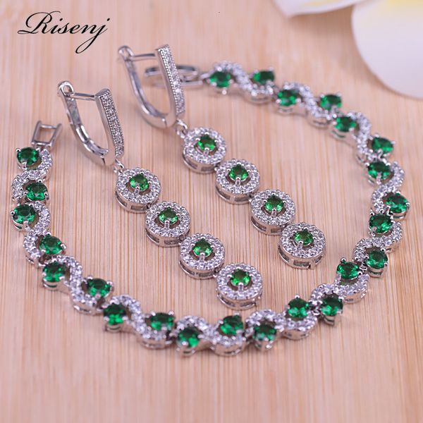 jewelry sets risenj russian style silver color green stone cubic zircon long earrings & bracelet party/bridal, Black
jewelry sets risenj russian style silver color green stone cubic zircon long earrings & bracelet party/bridal, Black