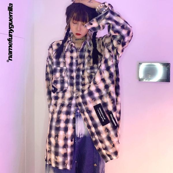 women's blouses & shirts namefunyguerrilla plaid collared shirt button up long sleeve hip hop items clothes for women plus size 21008, White
women's blouses & shirts namefunyguerrilla plaid collared shirt button up long sleeve hip hop items clothes for women plus size 21008, White