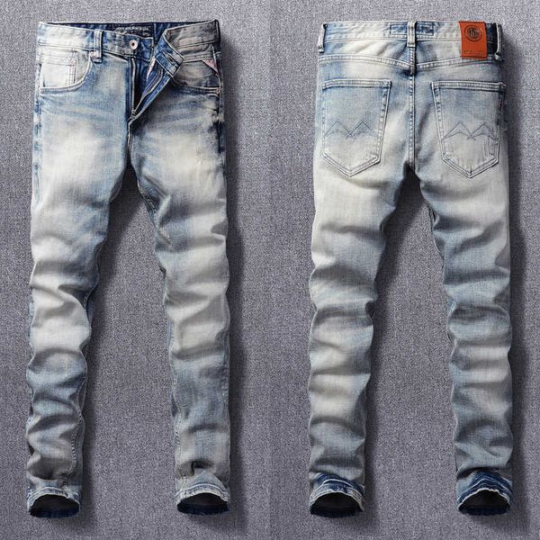 men's jeans italian style fashion retro light gray blue elastic slim fit ripped for vintage designer cotton denim pants 8okh
men's jeans italian style fashion retro light gray blue elastic slim fit ripped for vintage designer cotton denim pants 8okh