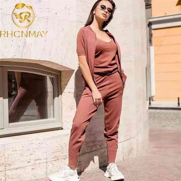 summer 3 pcs set knitting suit short sleeve zip jacket cardigans vest+elastic pants women knitted casual tracksuits 210520, White
summer 3 pcs set knitting suit short sleeve zip jacket cardigans vest+elastic pants women knitted casual tracksuits 210520, White