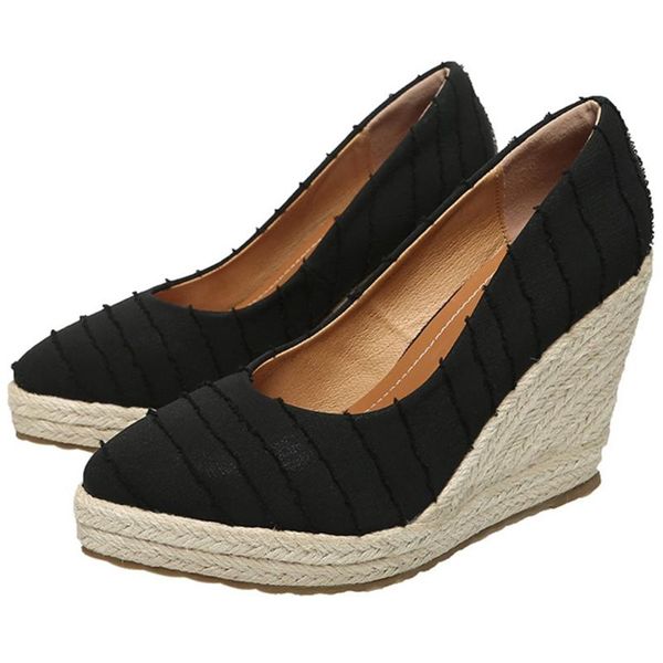 brand shoes women big size 43 slip on wedges elegant office lady spring summer pumps dress, Black
brand shoes women big size 43 slip on wedges elegant office lady spring summer pumps dress, Black