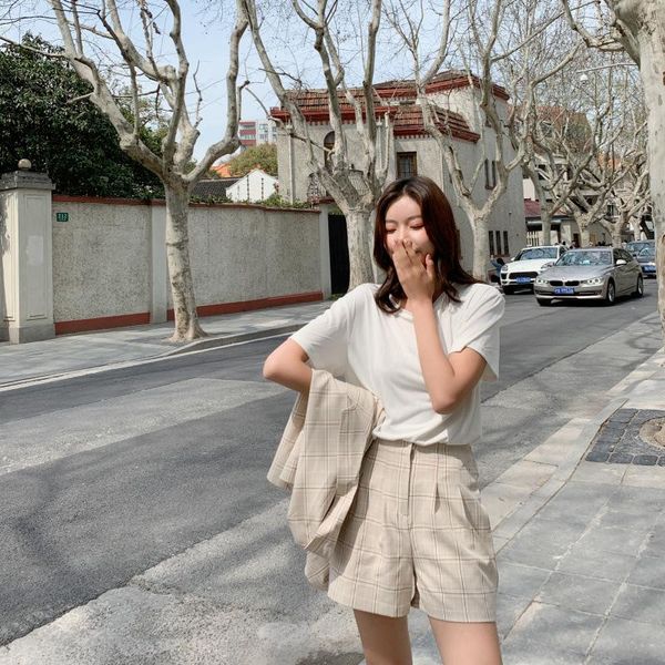 spring korean mini suit women's summer thin short sleeve coat versatile western style age reducing pants two piece, White
spring korean mini suit women's summer thin short sleeve coat versatile western style age reducing pants two piece, White