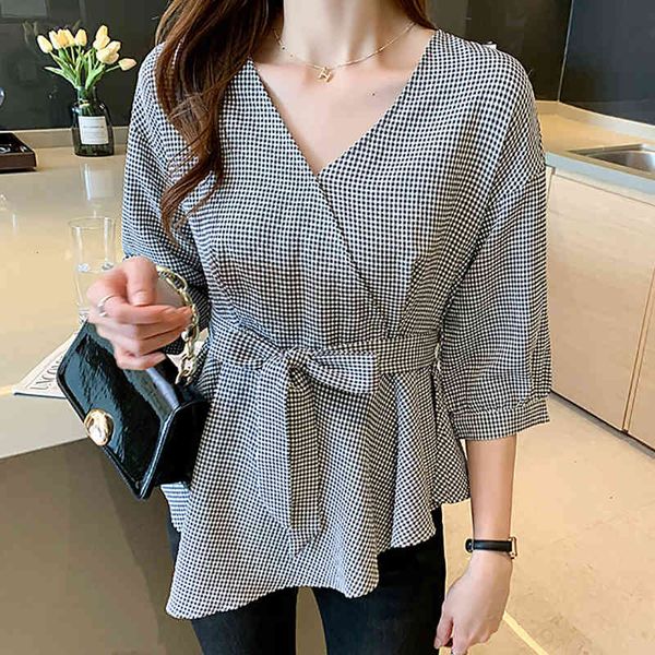 women's blouses & shirts vintage plaid shirt with female v-neck, vintage for women spring and autumn crna, White
women's blouses & shirts vintage plaid shirt with female v-neck, vintage for women spring and autumn crna, White