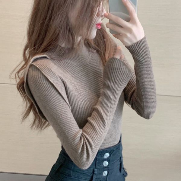 sweater solid color women autumn winter knitted sweaters basic pullovers korean casual soft pull femme dol4, White;black
sweater solid color women autumn winter knitted sweaters basic pullovers korean casual soft pull femme dol4, White;black