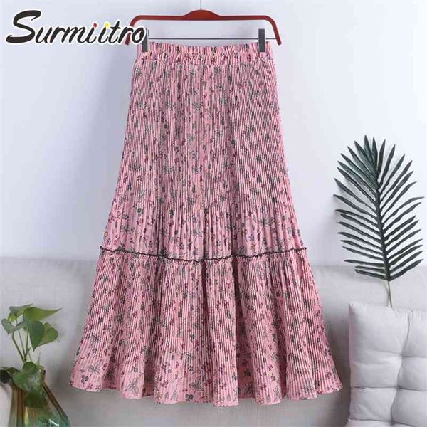 summer midi skirts women korean style vintage pink floral print aesthetic high waist long pleated skirt female 210421, Black
summer midi skirts women korean style vintage pink floral print aesthetic high waist long pleated skirt female 210421, Black