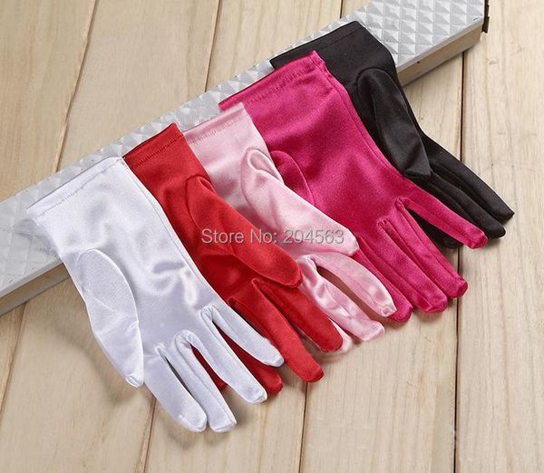 bridal gloves multi color wedding party fingerless satin short wrist length accessories, White
bridal gloves multi color wedding party fingerless satin short wrist length accessories, White