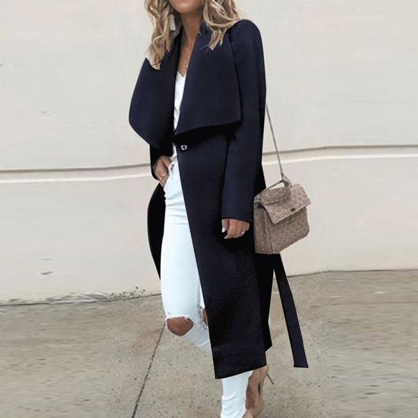 women's wool & blends autumn winter women long cardigan outwear casual sleeve blend overcoat windbreaker fashion lapel loose jackets to, Black
women's wool & blends autumn winter women long cardigan outwear casual sleeve blend overcoat windbreaker fashion lapel loose jackets to, Black