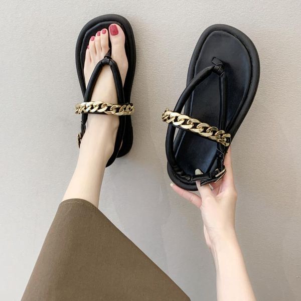 sandals summer trend fashion women chain thick flat sole flip toe back strap buckle beach vacation shoes ladies female whosale, Black
sandals summer trend fashion women chain thick flat sole flip toe back strap buckle beach vacation shoes ladies female whosale, Black