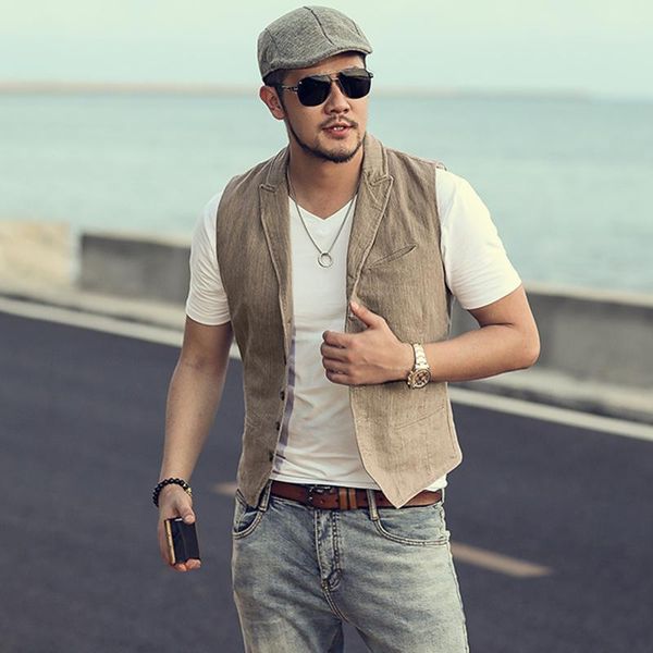 men's vests spring and summer slubby denim fabric wash fit lapel vest casual m6009, Black;white
men's vests spring and summer slubby denim fabric wash fit lapel vest casual m6009, Black;white