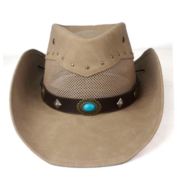 cloches 2021 100% leather men women mesh western cowboy hat wide brim outdoor sombrero hombre cowgirl turquoise, Blue;gray
cloches 2021 100% leather men women mesh western cowboy hat wide brim outdoor sombrero hombre cowgirl turquoise, Blue;gray
