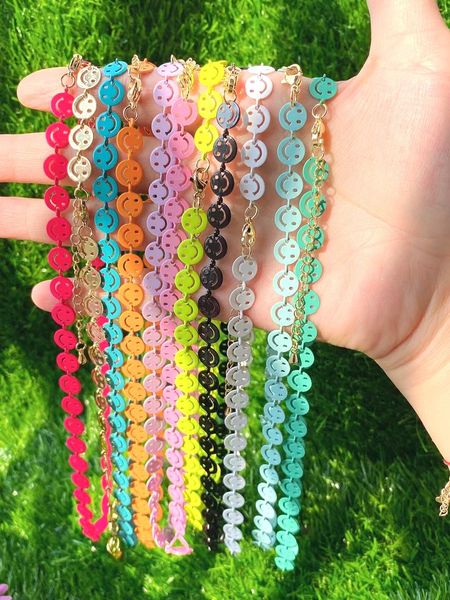6pcs 2021 colorful enamel plating smiley face chain adjustable necklace &bracelet for women girls jewelry gifts, Silver
6pcs 2021 colorful enamel plating smiley face chain adjustable necklace &bracelet for women girls jewelry gifts, Silver