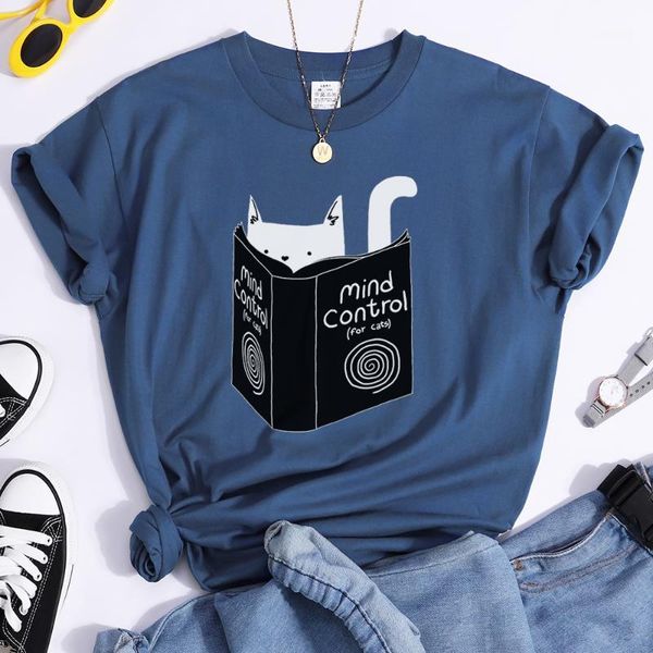 cat read book mind control simple style print women's t shirt leisure short sleeve summer tshirt fashion shirts t-shirt, White
cat read book mind control simple style print women's t shirt leisure short sleeve summer tshirt fashion shirts t-shirt, White