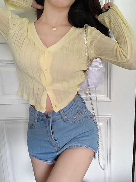 women's knits & tees knitted cardigan candy color v-neck button thin short long sleeve sunscreen wholesale autumn female clothing, White
women's knits & tees knitted cardigan candy color v-neck button thin short long sleeve sunscreen wholesale autumn female clothing, White
