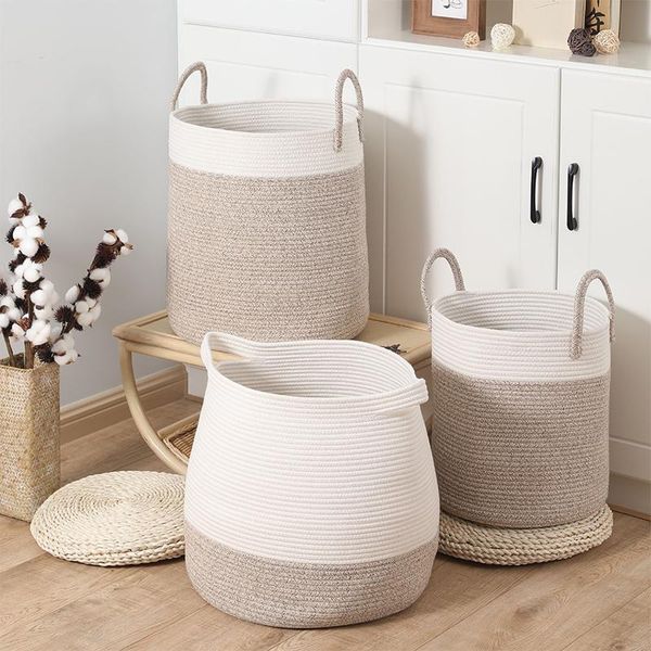 storage baskets japanese-style woven basket cotton rope material debris clothing toy household daily necessities sell
storage baskets japanese-style woven basket cotton rope material debris clothing toy household daily necessities sell