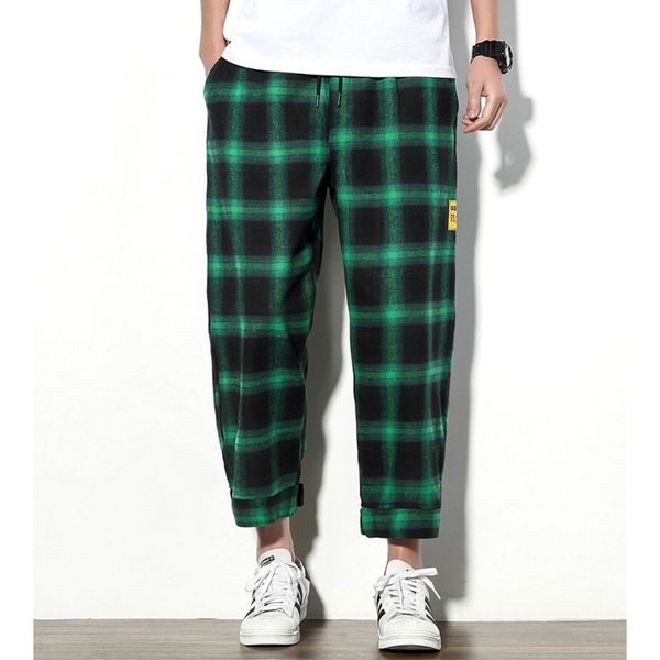 men's joggers plaid pants men elastic cropped cotton trousers mens shorts summer casual streetwear loose short sweatpants male 210406, Black
men's joggers plaid pants men elastic cropped cotton trousers mens shorts summer casual streetwear loose short sweatpants male 210406, Black