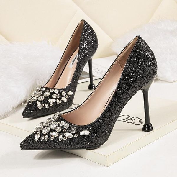 dress shoes glitter pumps ol high-heeled rhinestone women's leather shallow-mouthed cuboid button single, Black
dress shoes glitter pumps ol high-heeled rhinestone women's leather shallow-mouthed cuboid button single, Black