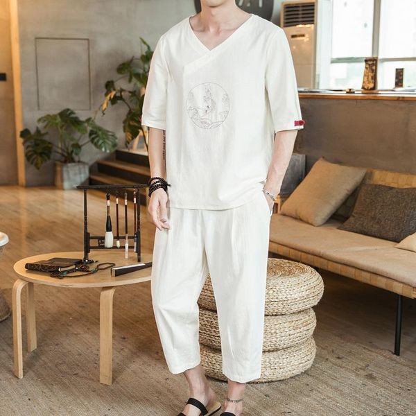 men's tracksuits plus size 4xl 5xl streetwear traditional chinese style summer t-shirt men set ankle pants + short sleeve tee clothing, Gray
men's tracksuits plus size 4xl 5xl streetwear traditional chinese style summer t-shirt men set ankle pants + short sleeve tee clothing, Gray