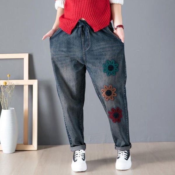 women's jeans women art cartoon embroidered harem pants 2021 spring autumn patch elastic retro high-waist ladies trousers l597, Blue
women's jeans women art cartoon embroidered harem pants 2021 spring autumn patch elastic retro high-waist ladies trousers l597, Blue