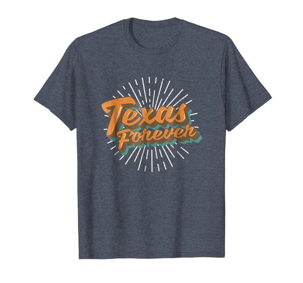 Texas Forever Retro Starburst Orange and Cream T-shirt, Mainly pictures
