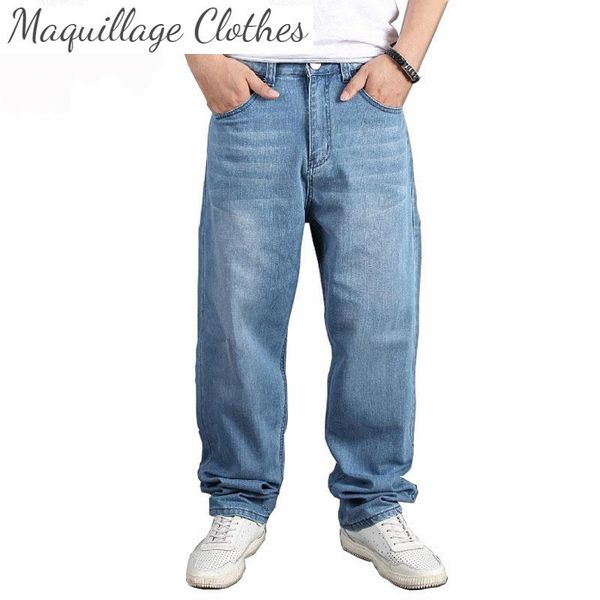 men's hip hop bagger jeans pants skateboard loose denim trousers male streetwear plain solid plus size 30-46, Blue
men's hip hop bagger jeans pants skateboard loose denim trousers male streetwear plain solid plus size 30-46, Blue