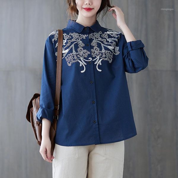 spring/autumn women loose casual long sleeve turn-down collar blouse single-breasted cotton linen embroidery shirt b284 women's blouses, White
spring/autumn women loose casual long sleeve turn-down collar blouse single-breasted cotton linen embroidery shirt b284 women's blouses, White