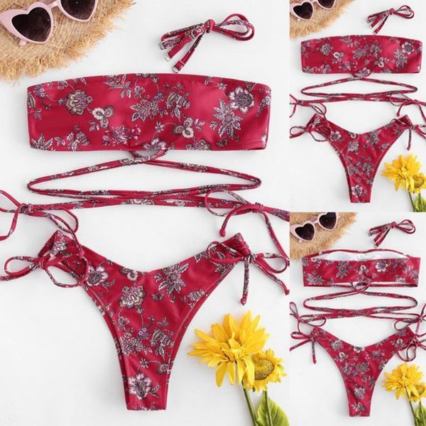 vintage bandage bikini set women red flower print two piece swimwear swimsuit beach women's, White;black
vintage bandage bikini set women red flower print two piece swimwear swimsuit beach women's, White;black