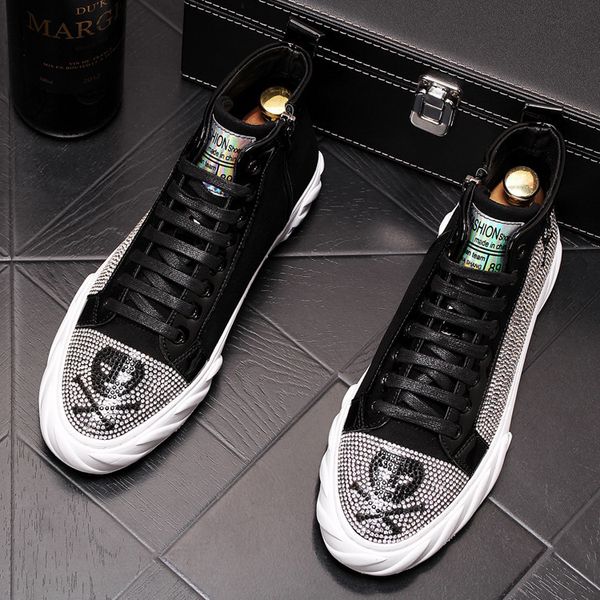 dress shoes luxury designer graffiti pirate skull rhinestones high shoes causal flats moccasins male rock hip hop for man amt2, Black
dress shoes luxury designer graffiti pirate skull rhinestones high shoes causal flats moccasins male rock hip hop for man amt2, Black