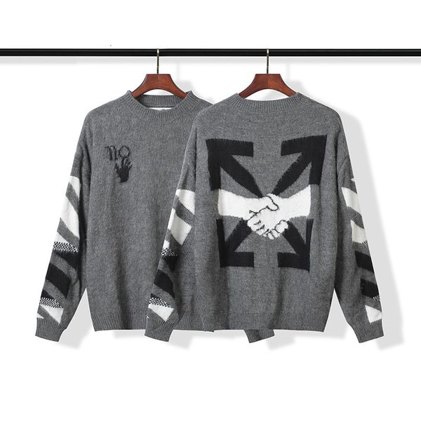 correct version off- wh@e mohair dark gray handshake pattern knitted sweater batch, White;black
correct version off- wh@e mohair dark gray handshake pattern knitted sweater batch, White;black