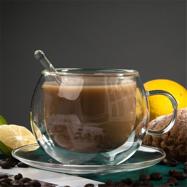 wine glasses european heat-resistant double wall glass coffee cup with saucer and spoon transparent cappuccino latte milk office teacup
wine glasses european heat-resistant double wall glass coffee cup with saucer and spoon transparent cappuccino latte milk office teacup