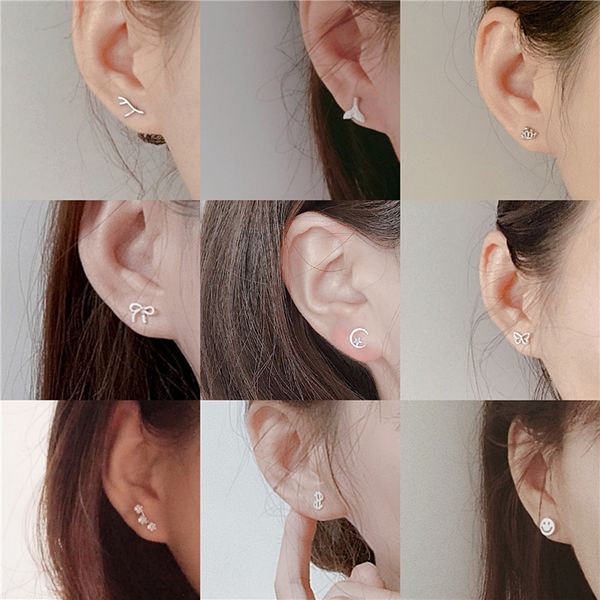 6sql korean version s925 silver female sweet little fresh star stud and ringsmoon earrings temperament simple student ear jewelry, Golden;silver
6sql korean version s925 silver female sweet little fresh star stud and ringsmoon earrings temperament simple student ear jewelry, Golden;silver
